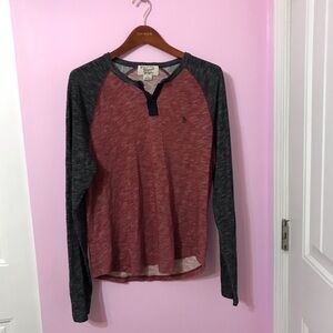Penguin Long Sleeve Henley shirt size large